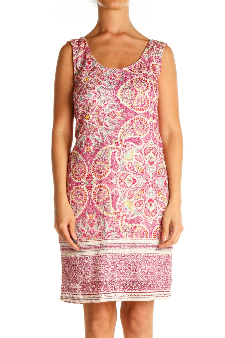 Pink Printed Day Sheath Dress