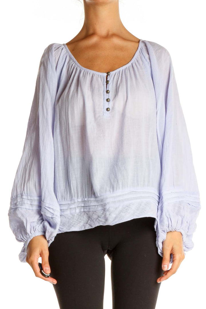 Purple Solid Bohemian Blouse