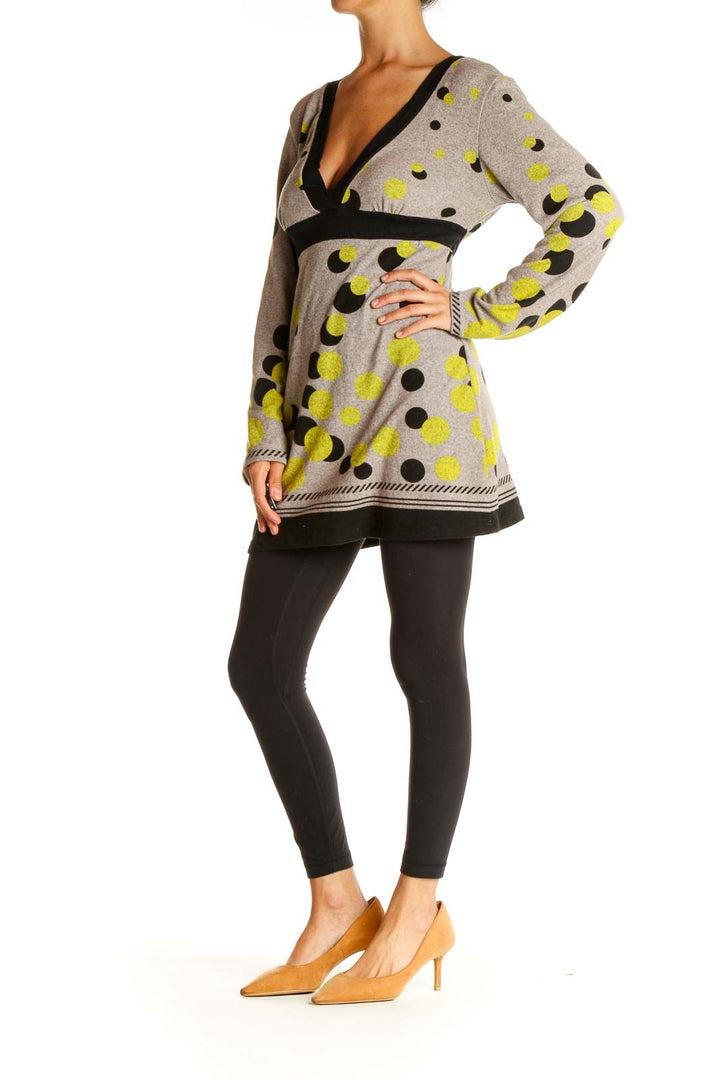 Beige Polka Dot All Day Wear Sweater