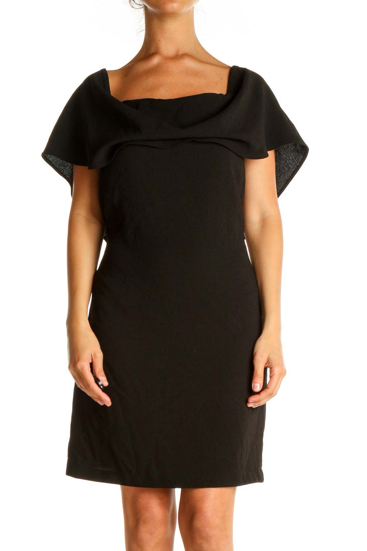 Black Solid Classic Sheath Dress