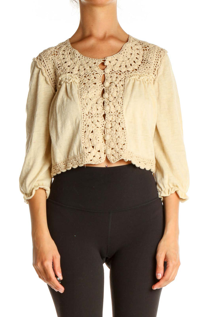 Beige Solid All Day Wear Blouse