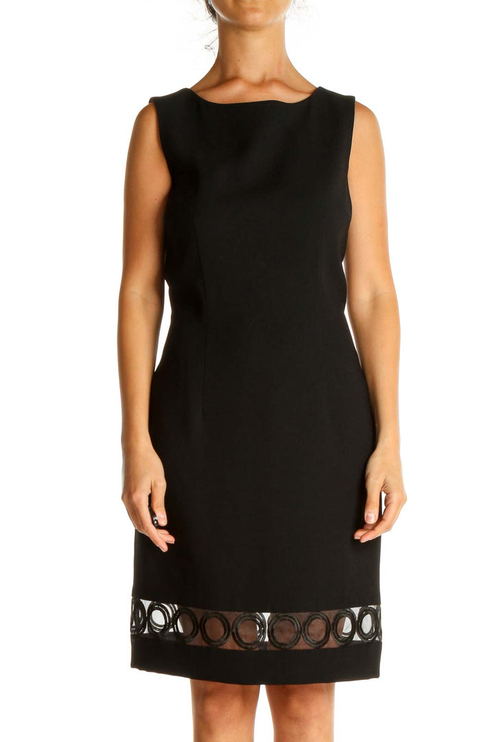 Black Solid Classic Sheath Dress