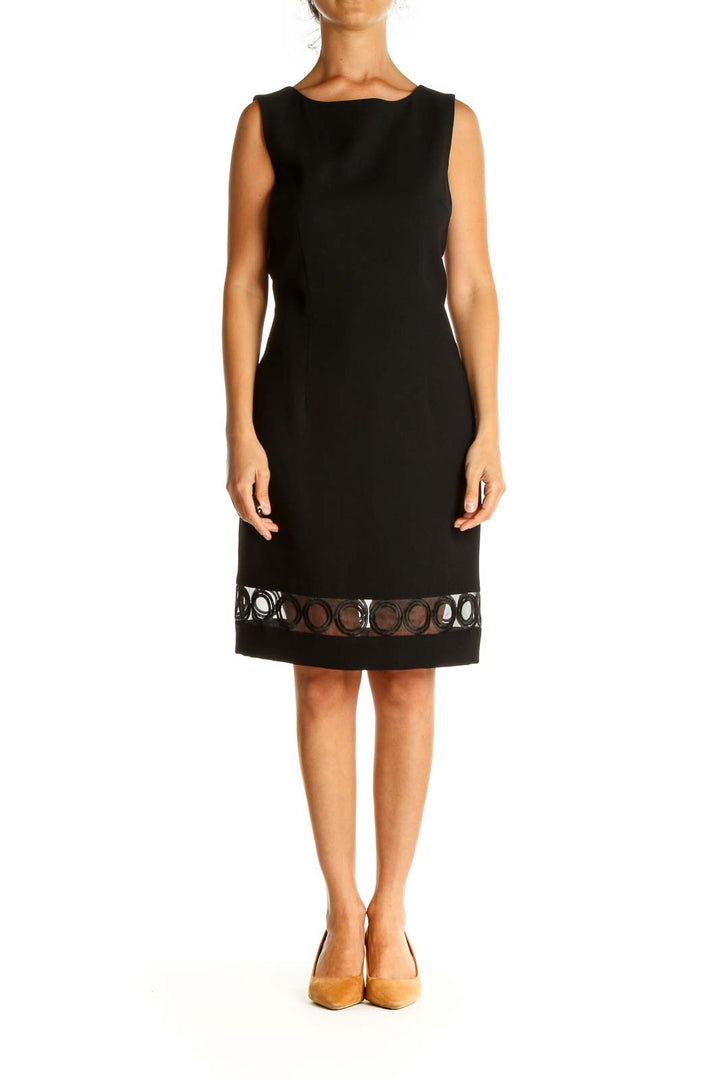 Black Solid Classic Sheath Dress