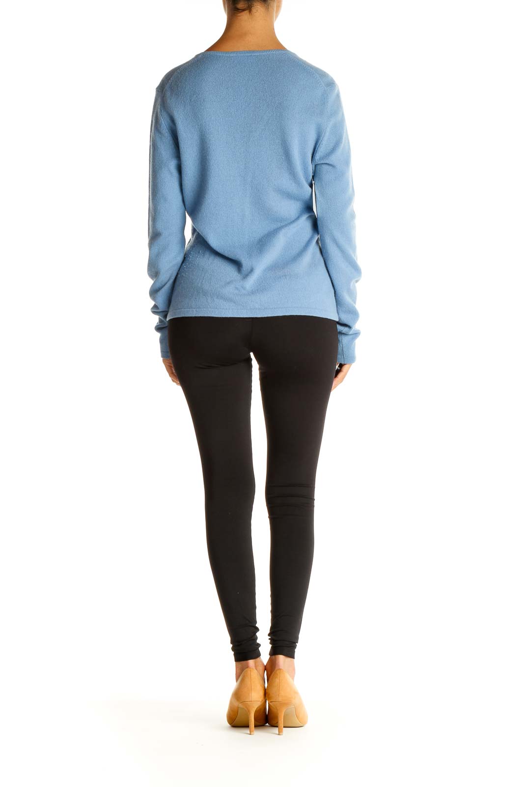 Blue Solid Classic Sweater