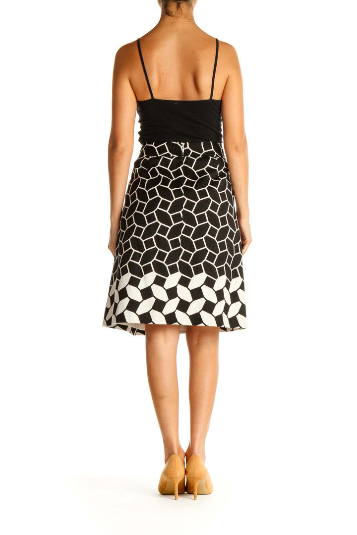 White Printed Chic A-Line Skirt