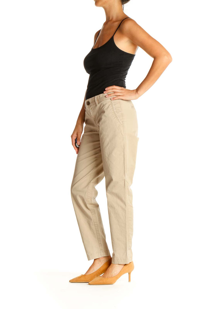 Beige All Day Wear Trousers