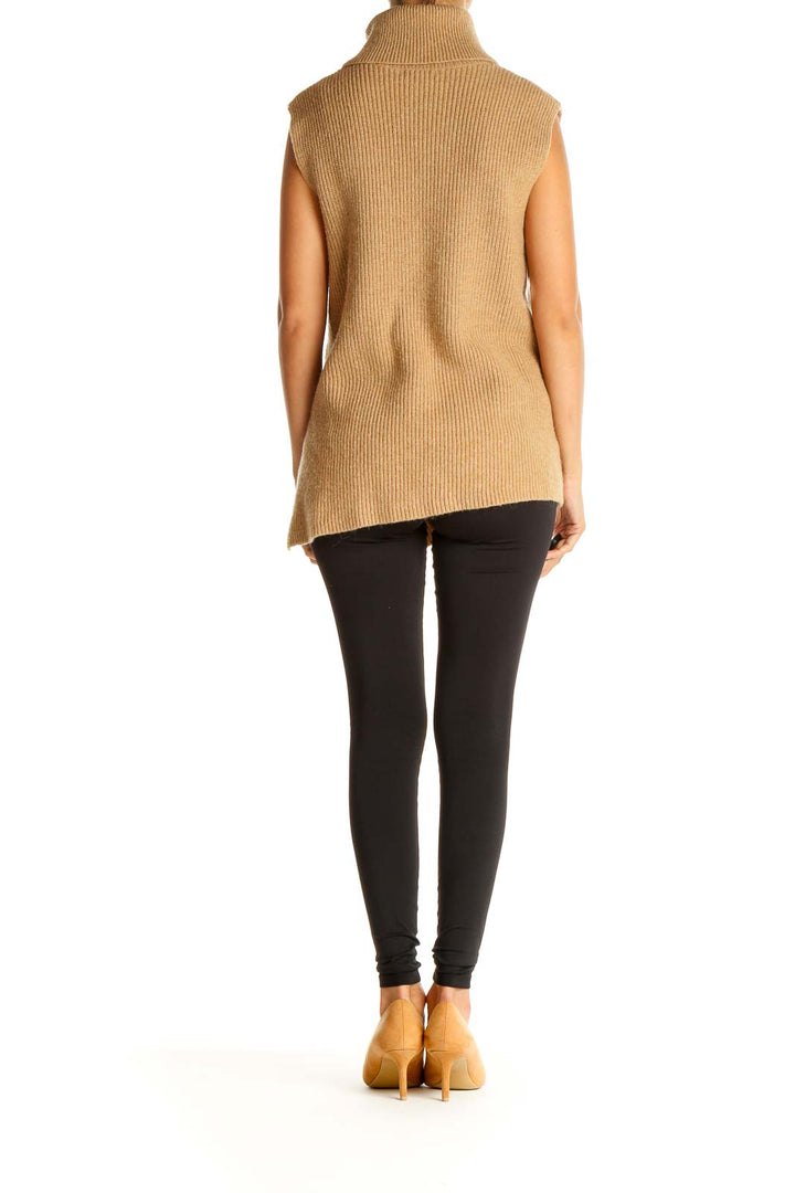 Brown Textured All Day Wear Sweater