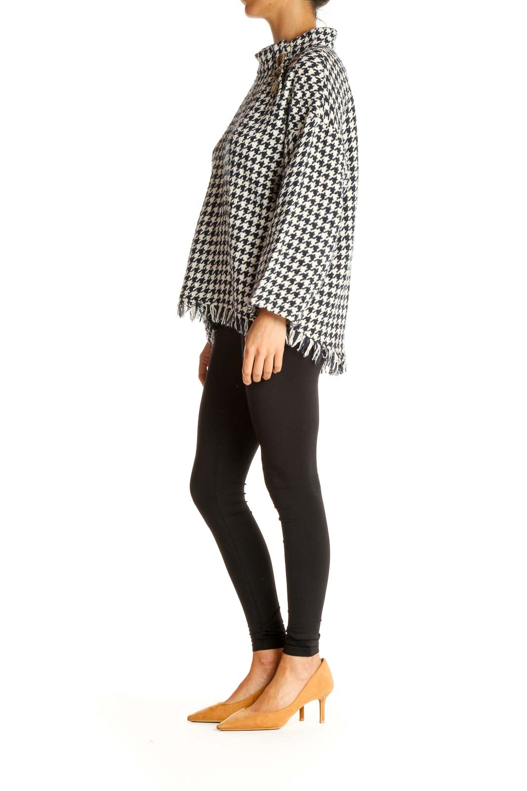 Blue Houndstooth Retro Sweater