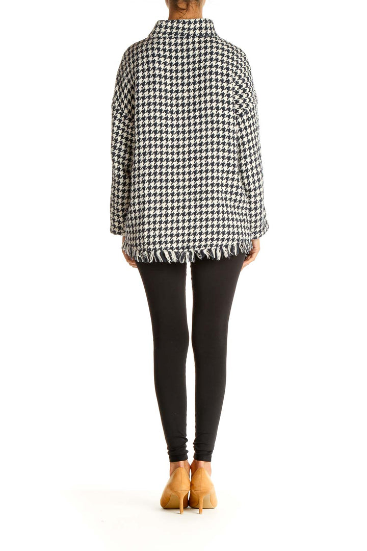 Blue Houndstooth Retro Sweater