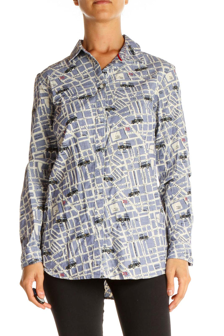 Gray Graphic Print All Day Wear Shirt