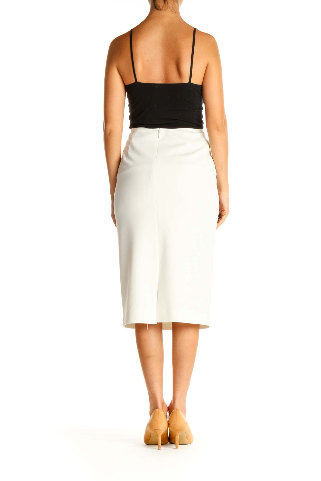 White Classic Pencil Skirt