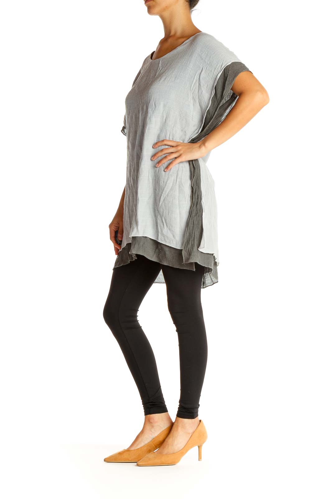 Gray All Day Wear Blouse