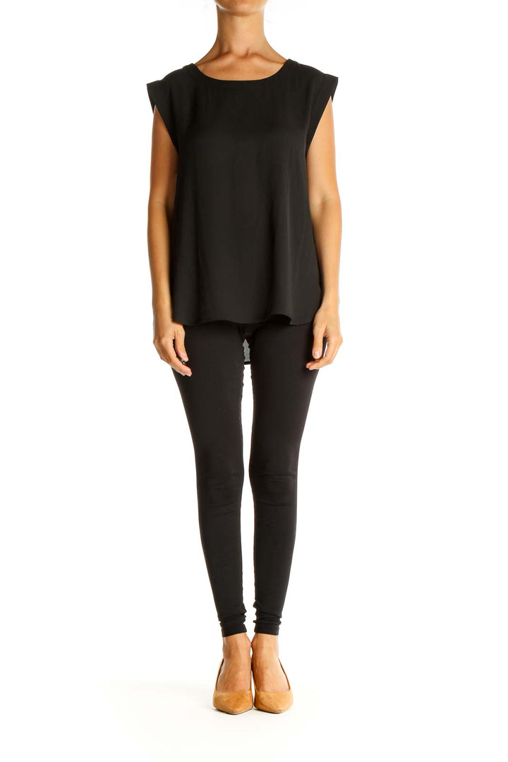 Black Solid All Day Wear Blouse