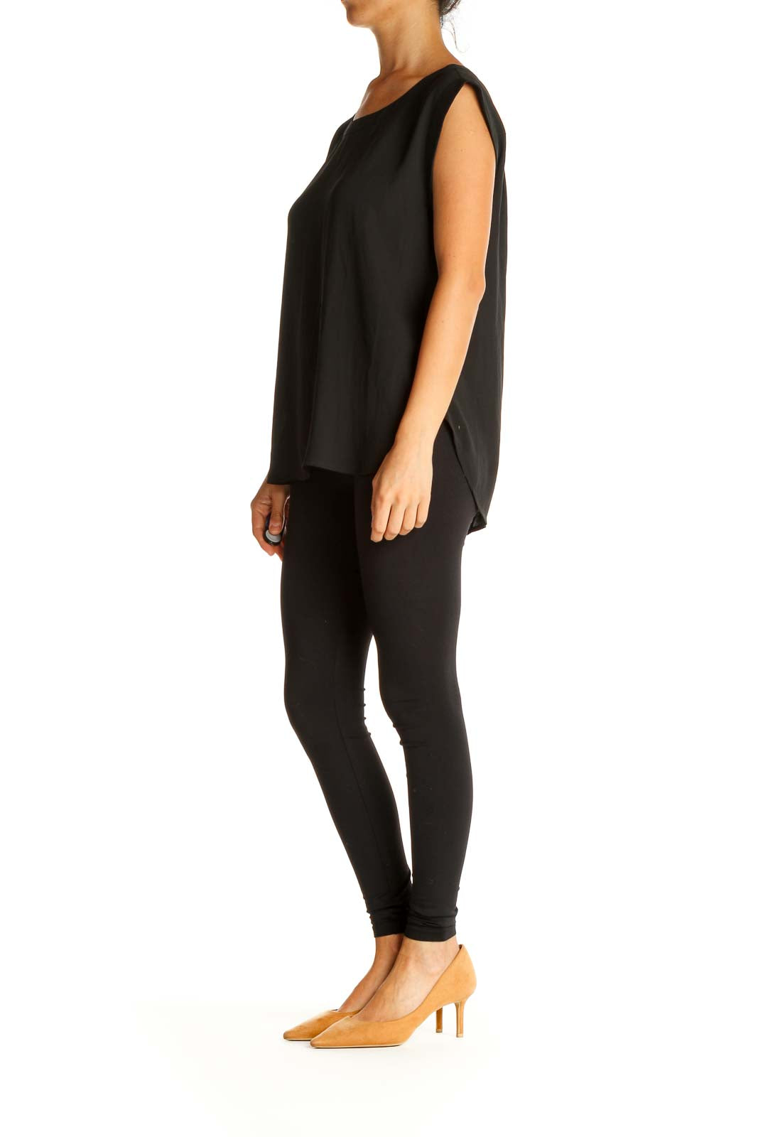 Black Solid All Day Wear Blouse