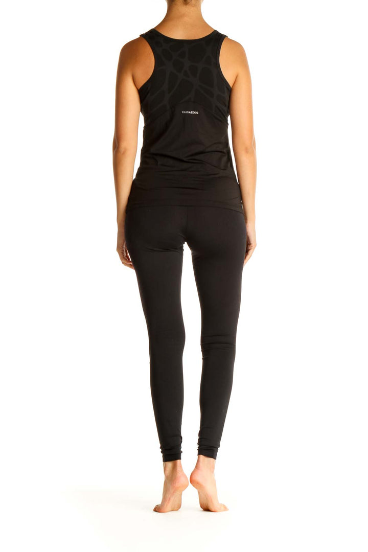 Black Solid Activewear Tank Top