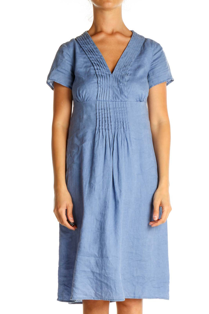 Blue Solid Day Dress