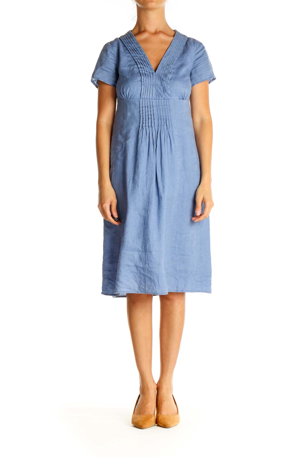 Blue Solid Day Dress