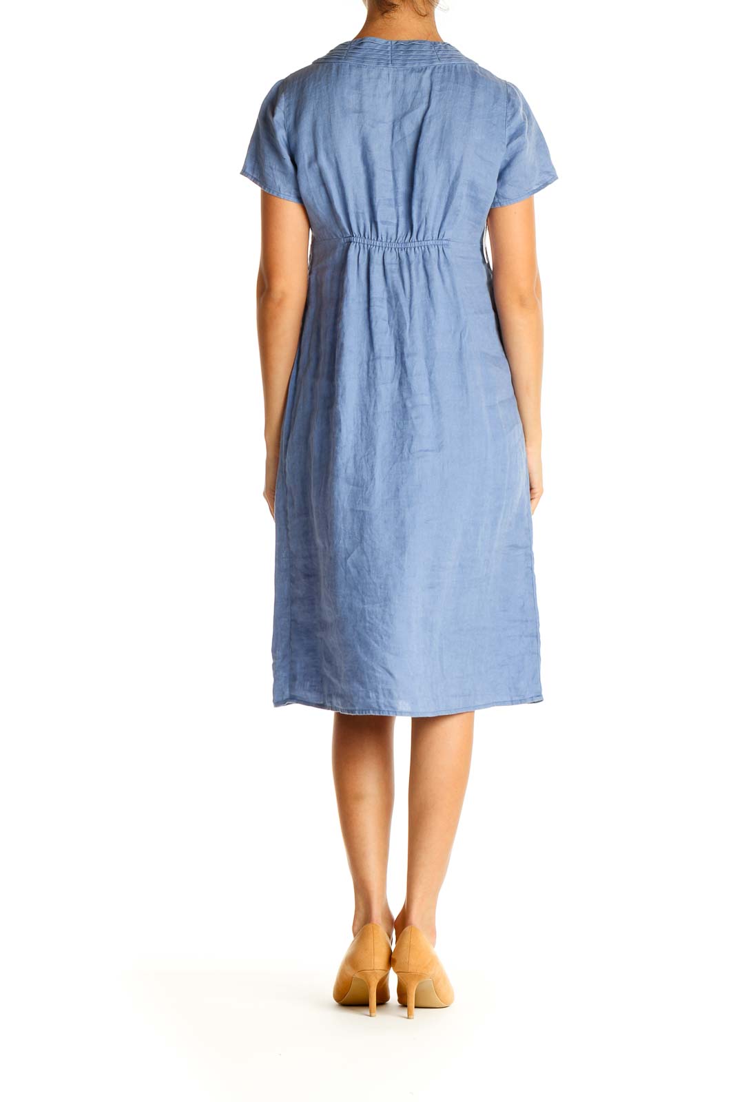 Blue Solid Day Dress