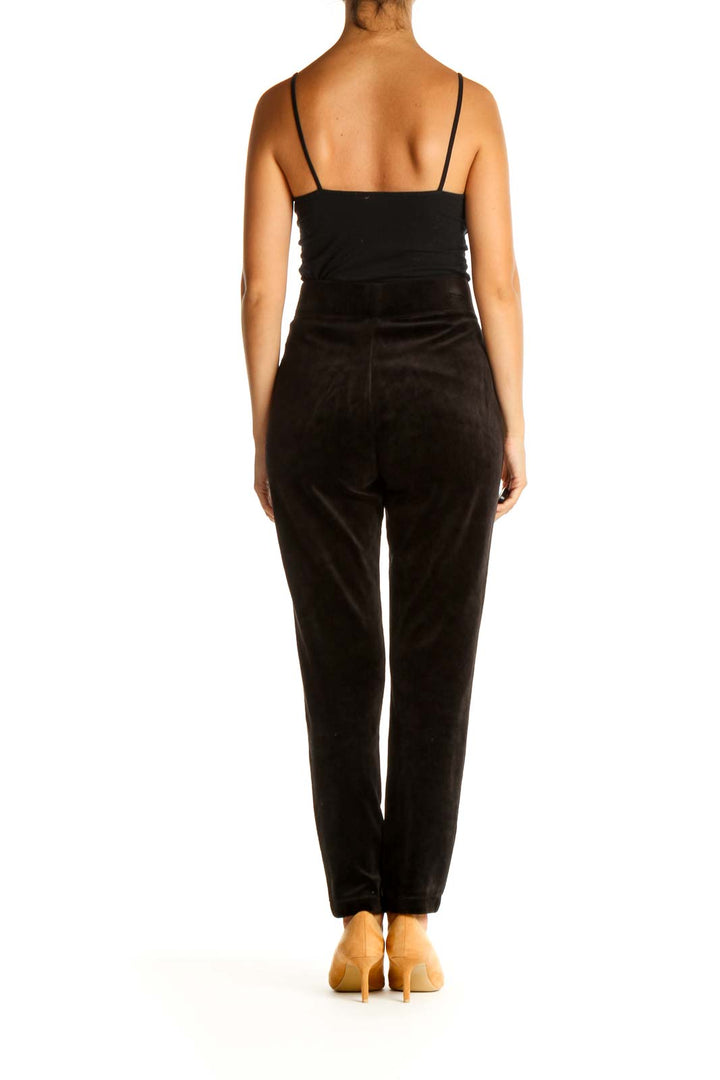 Black Solid Classic Trousers