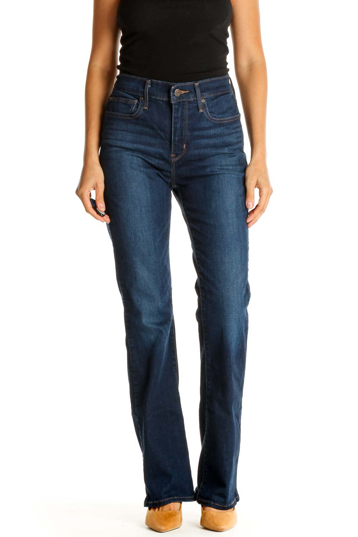 Blue Straight Leg Jeans