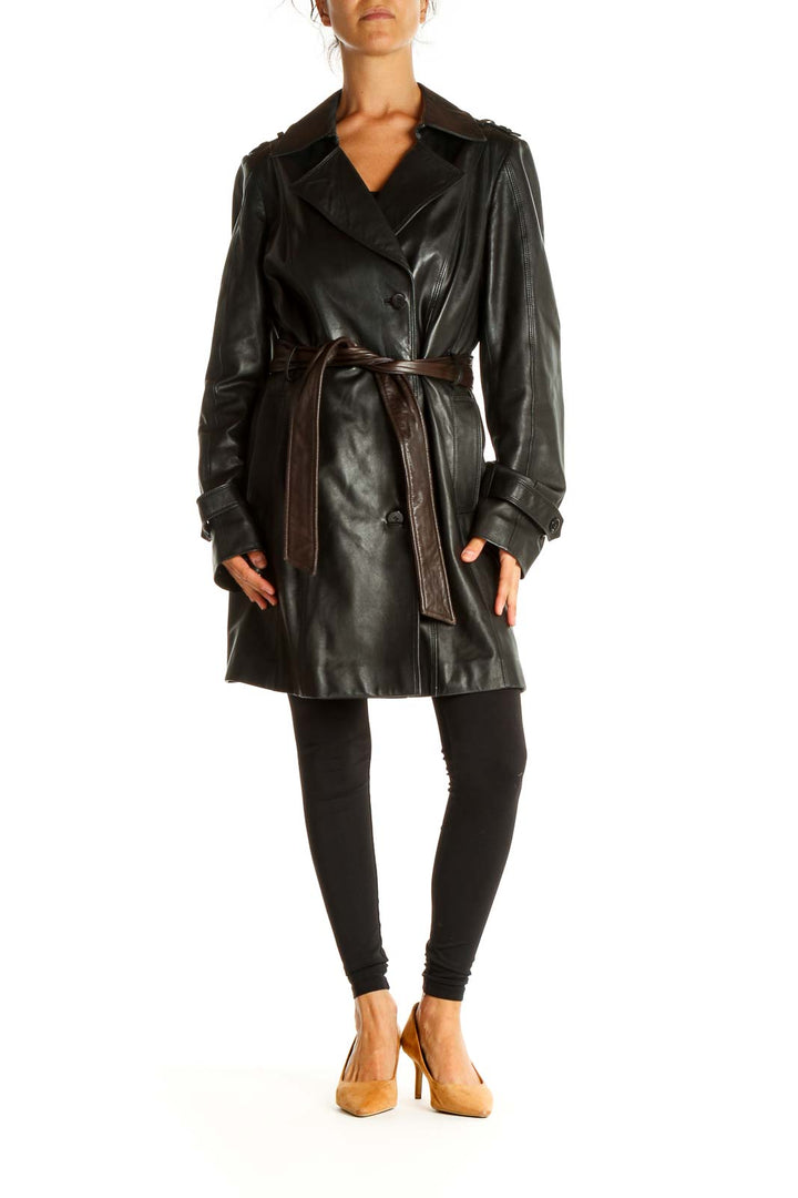 Black Leather Overcoat