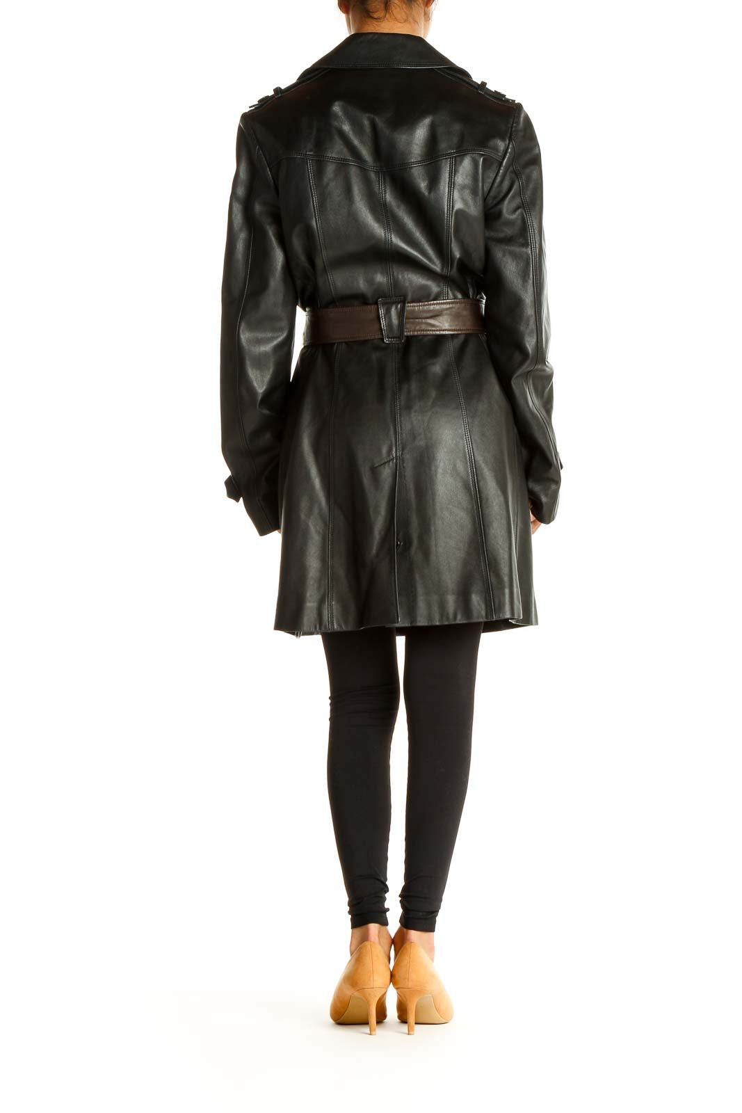 Black Leather Overcoat