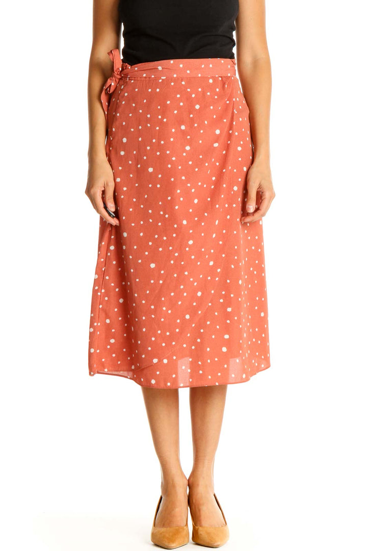 Pink Polka Dot Retro A-Line Skirt