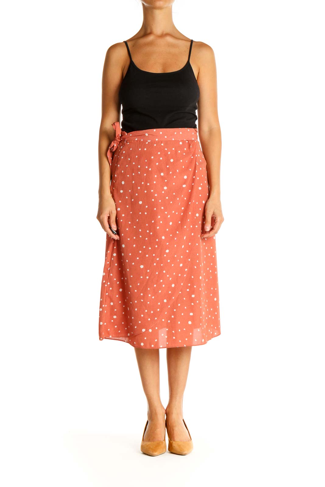 Pink Polka Dot Retro A-Line Skirt