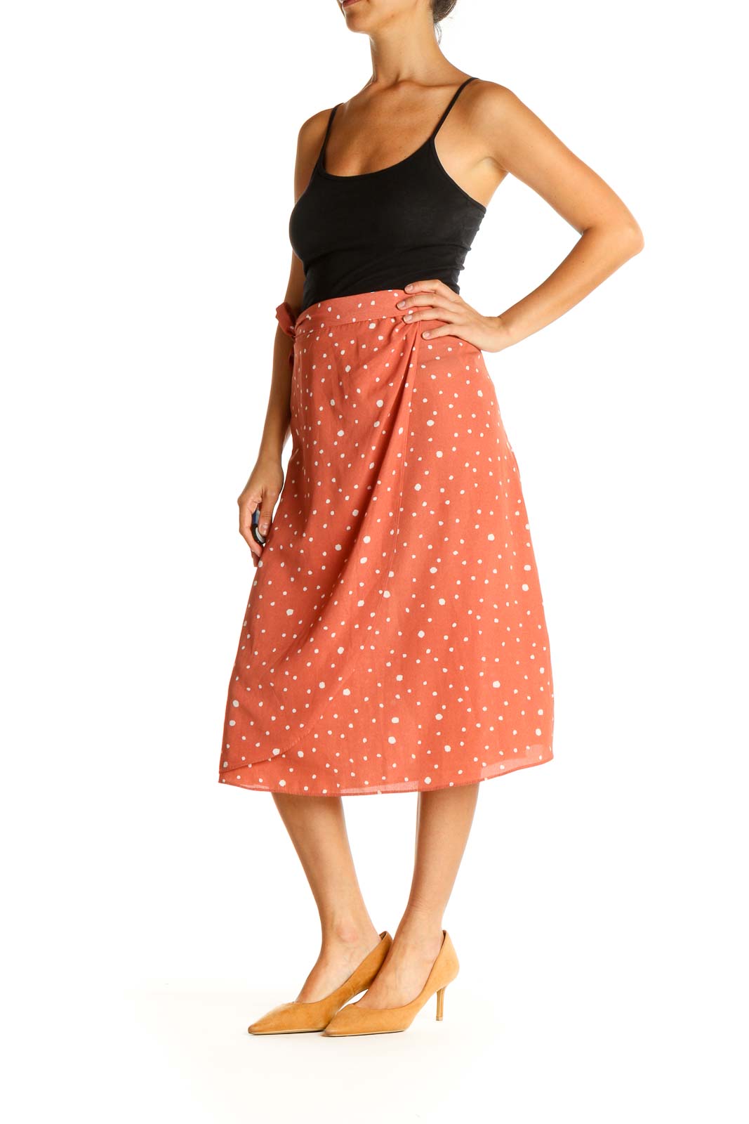 Pink Polka Dot Retro A-Line Skirt