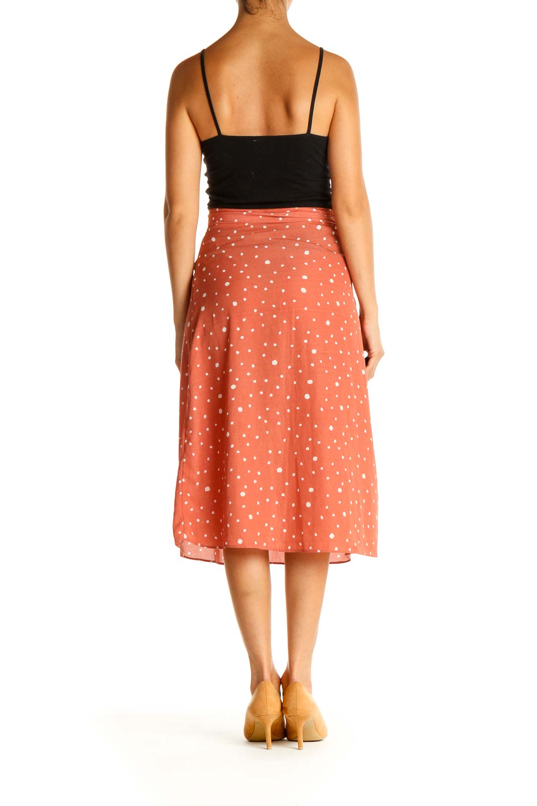 Pink Polka Dot Retro A-Line Skirt