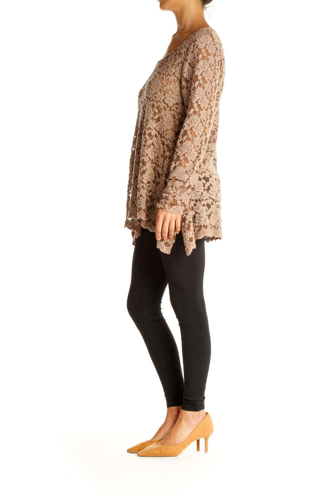 Beige Lace Casual Shirt