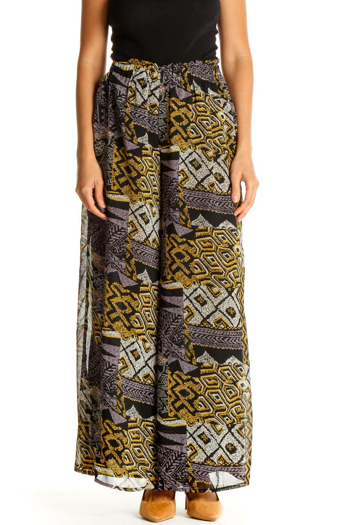 Black Printed Bohemian Palazzo Pants