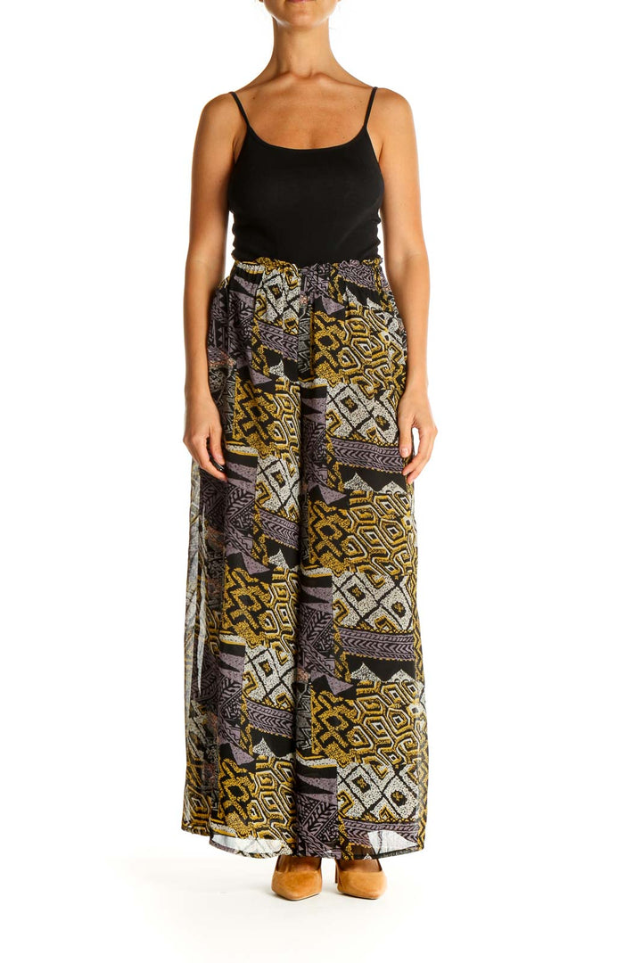 Black Printed Bohemian Palazzo Pants