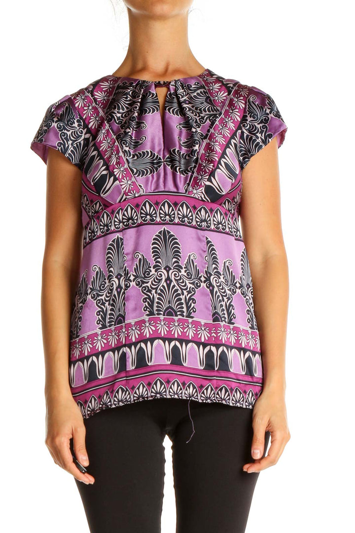 Purple Printed Bohemian Blouse