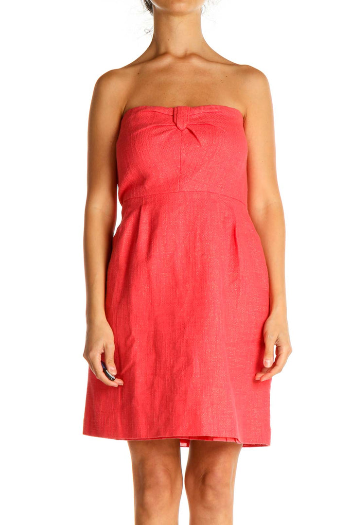 Pink Solid Classic Sheath Dress