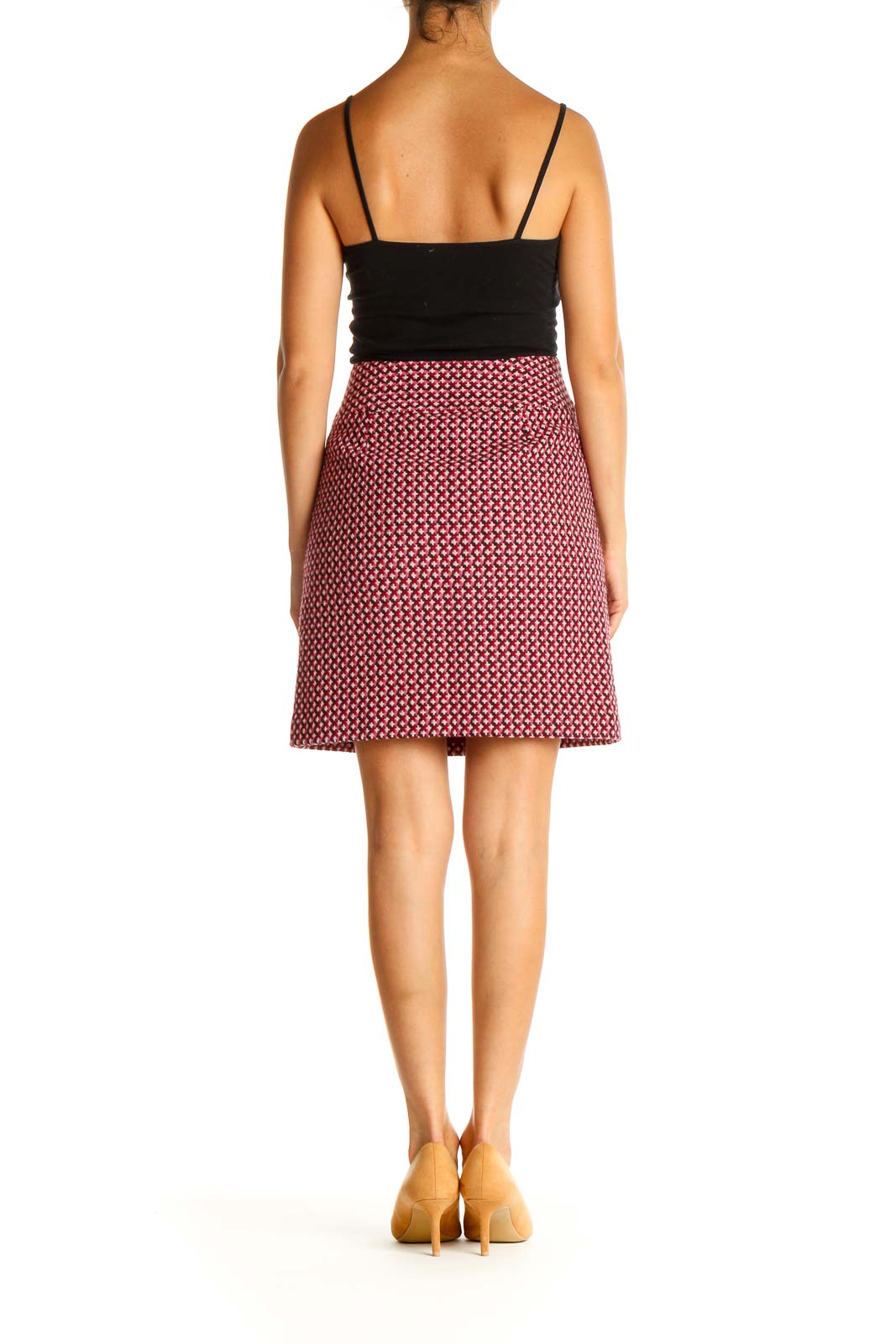 Pink Printed Holiday A-Line Skirt