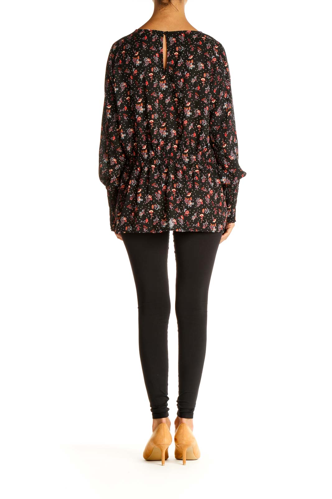 Black Floral Print All Day Wear Blouse