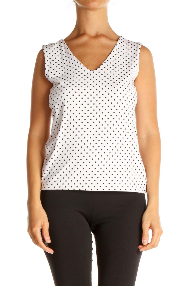 White Polka Dot All Day Wear Blouse