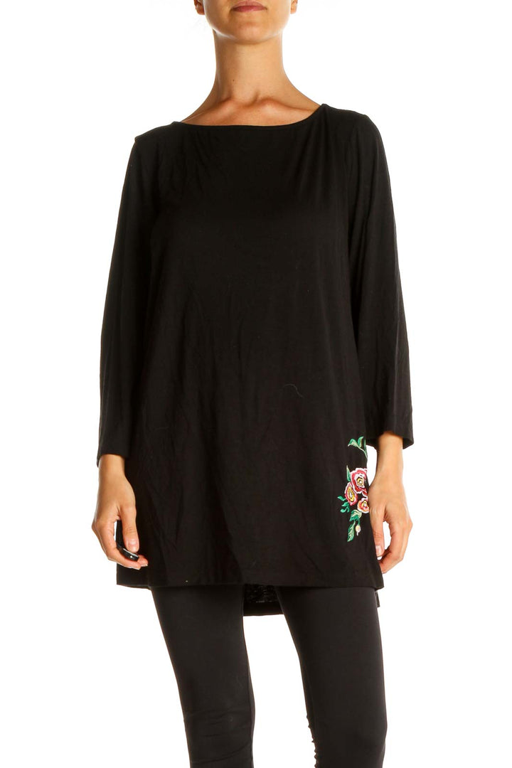 Black Solid All Day Wear Blouse