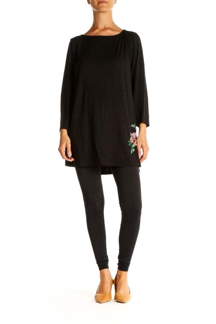 Black Solid All Day Wear Blouse