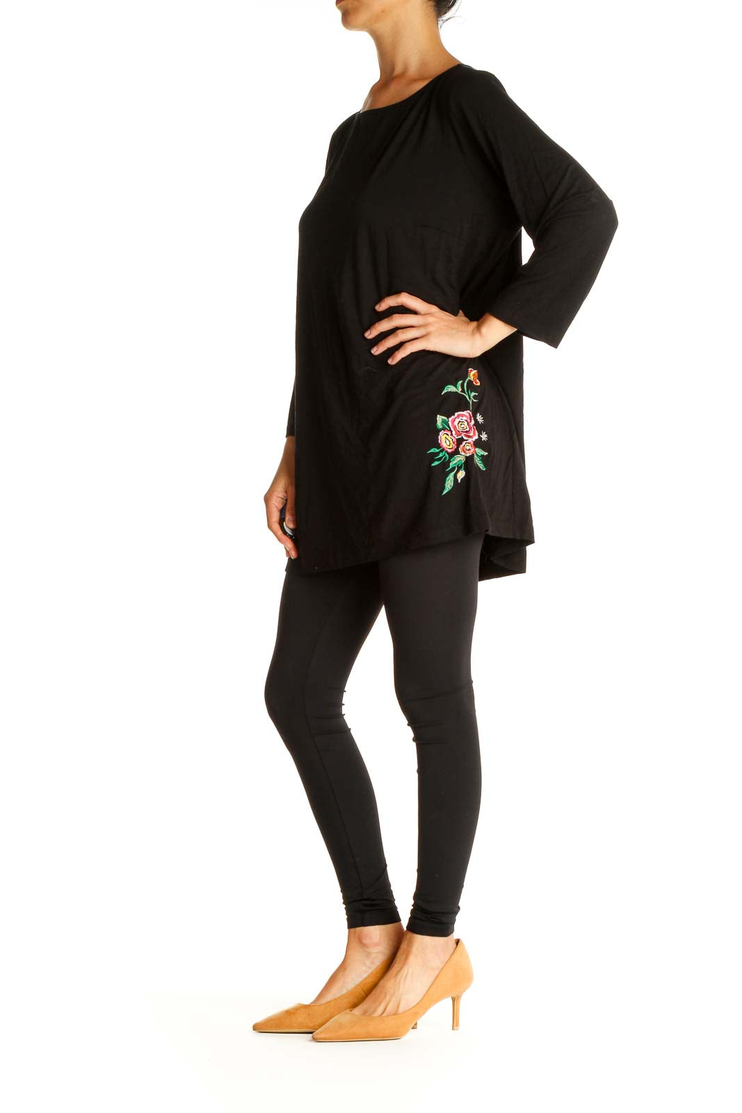 Black Solid All Day Wear Blouse