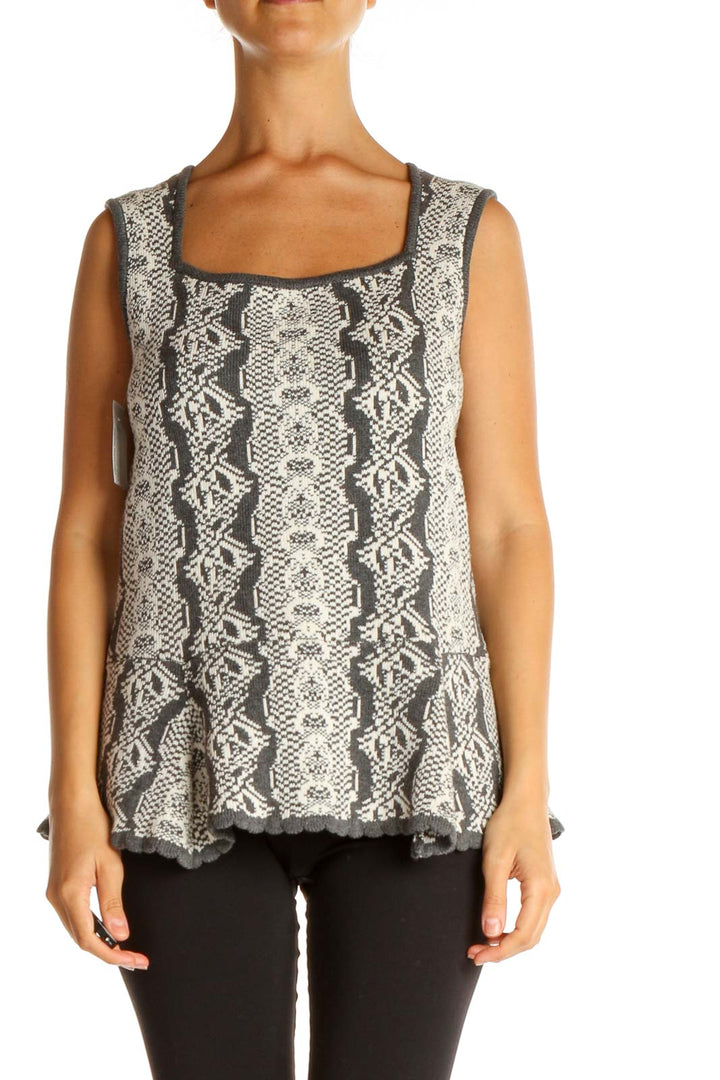 Gray Paisley Brunch Tank Top