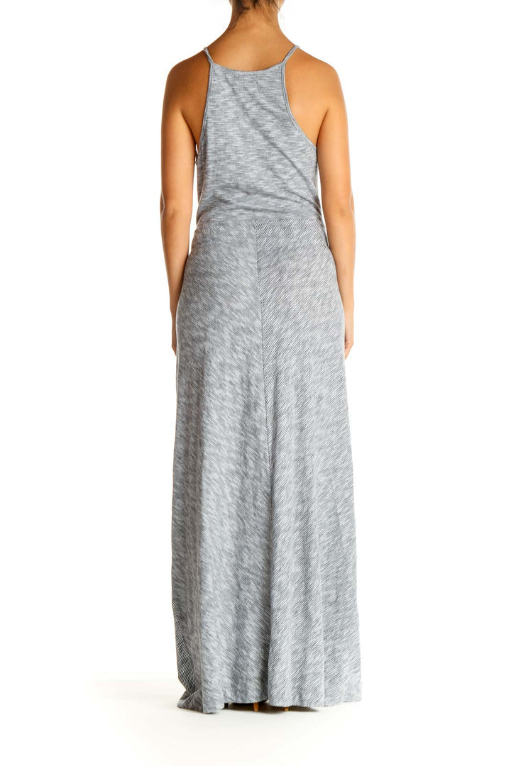 Gray Textured Classic Column Dress