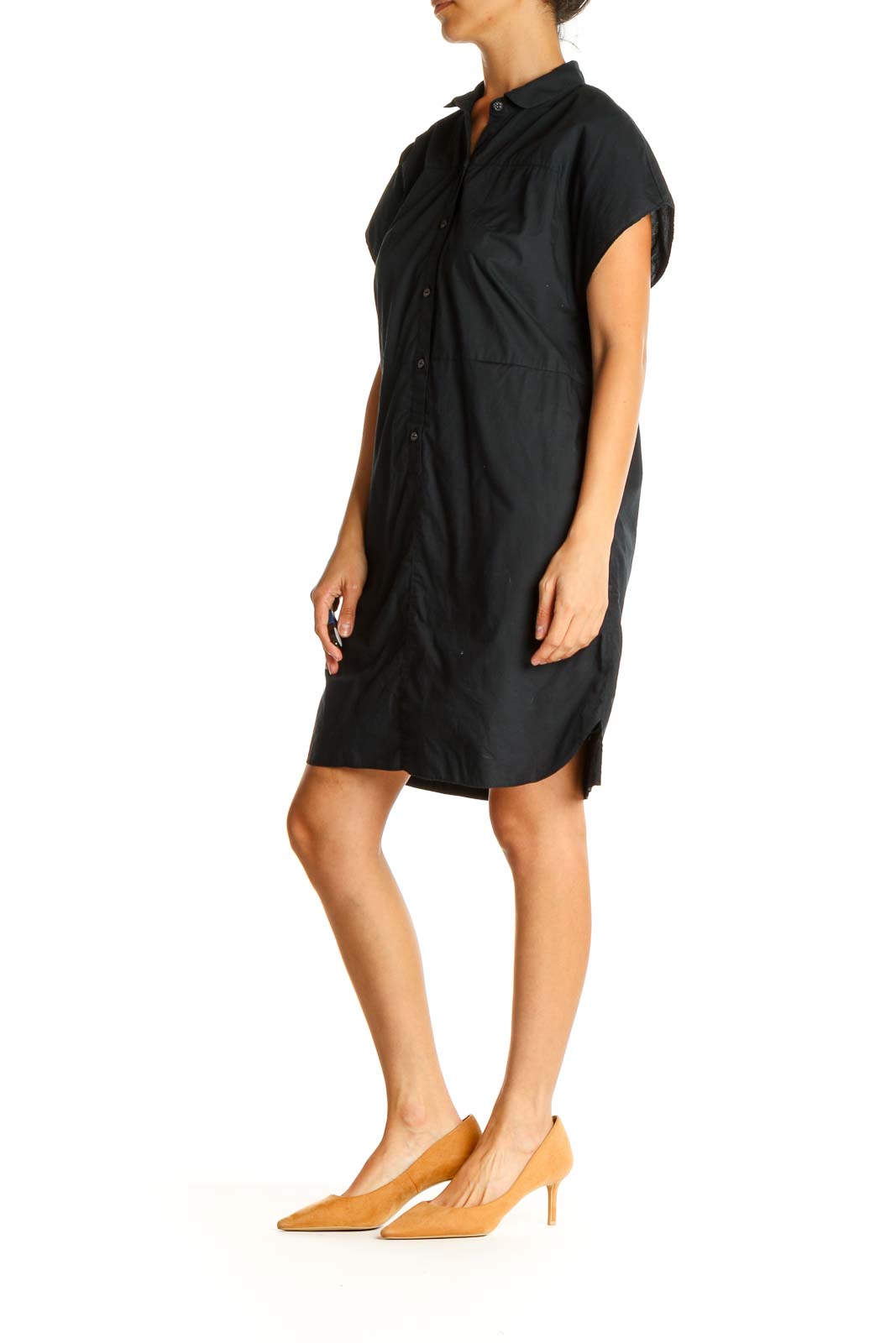 Blue Solid Day Shift Dress