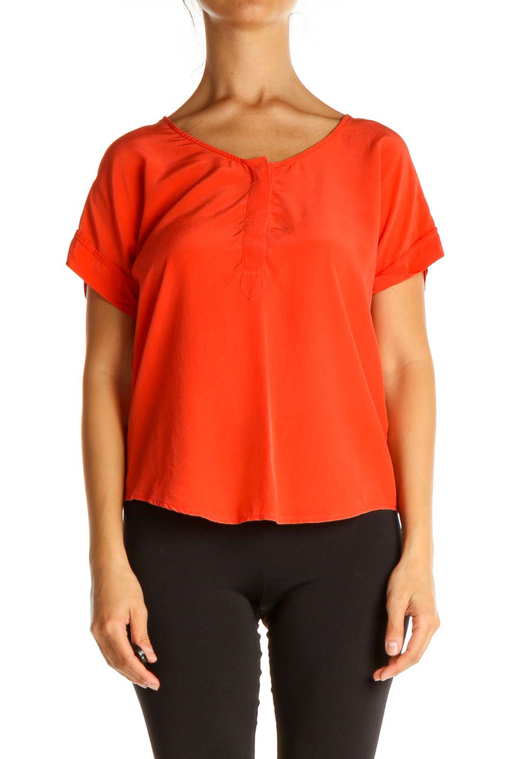 Red Solid All Day Wear Blouse