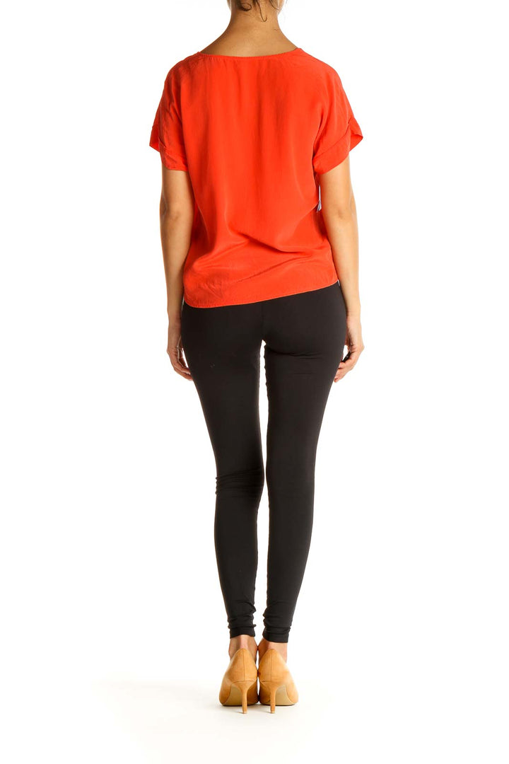 Red Solid All Day Wear Blouse