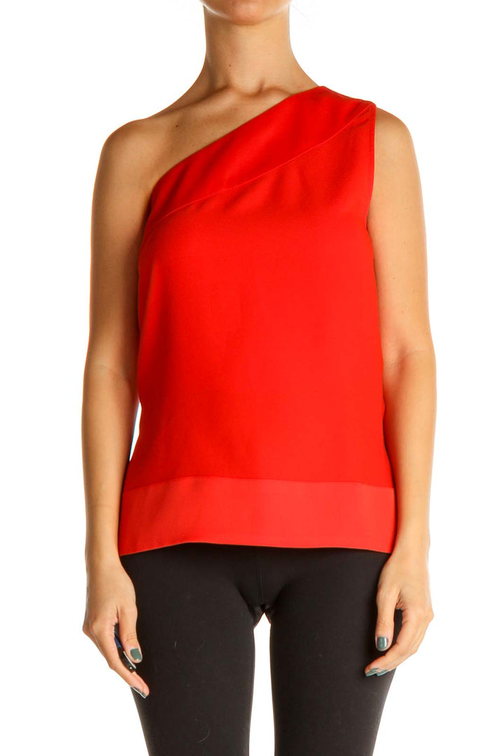 Red Solid Chic Top