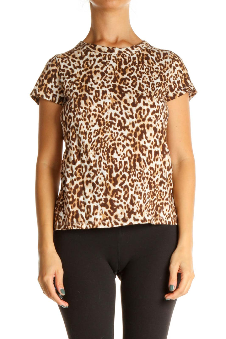 Brown Animal Print T-Shirt