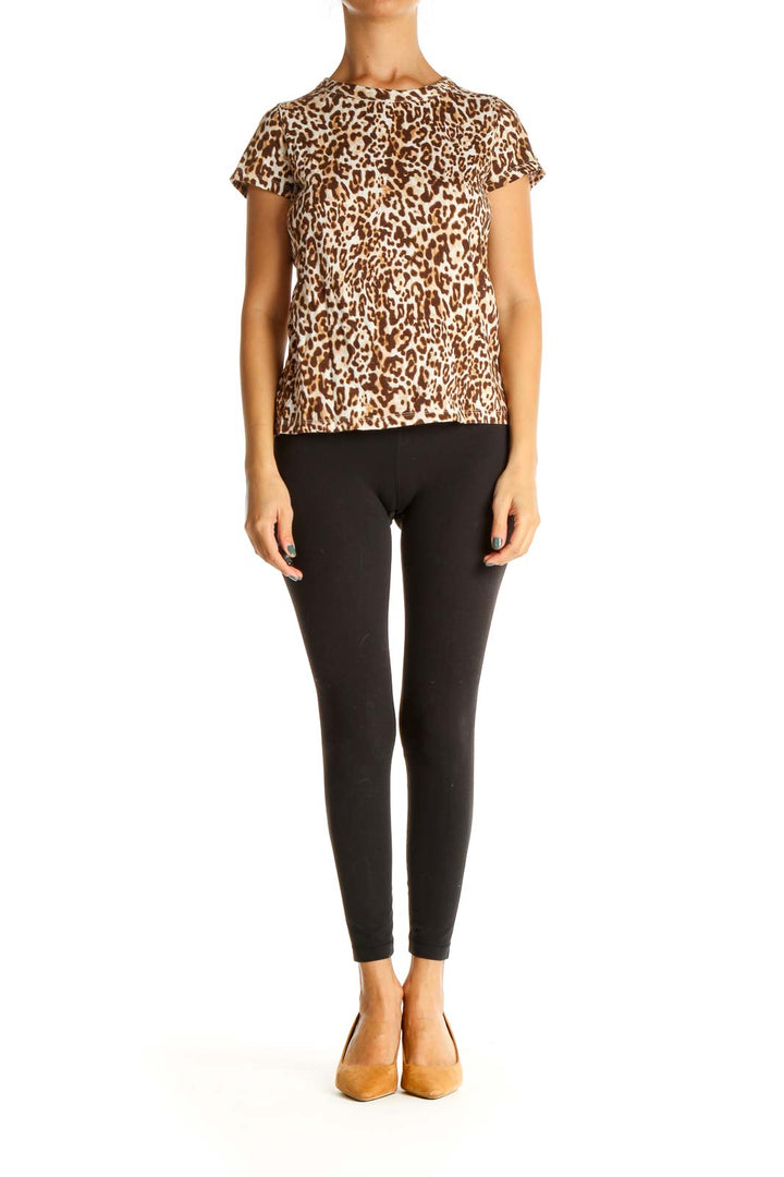 Brown Animal Print T-Shirt