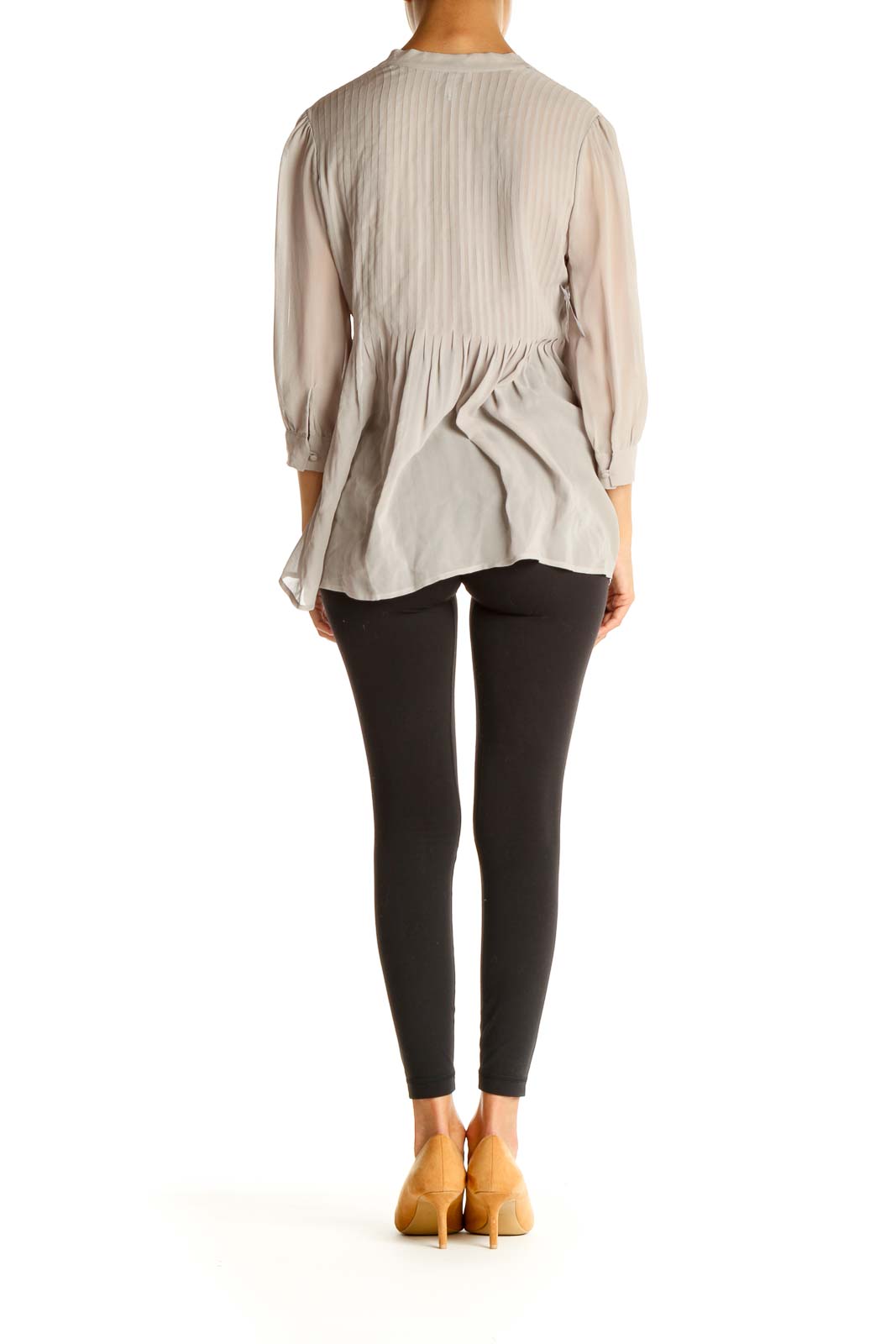 Gray Solid Brunch Blouse